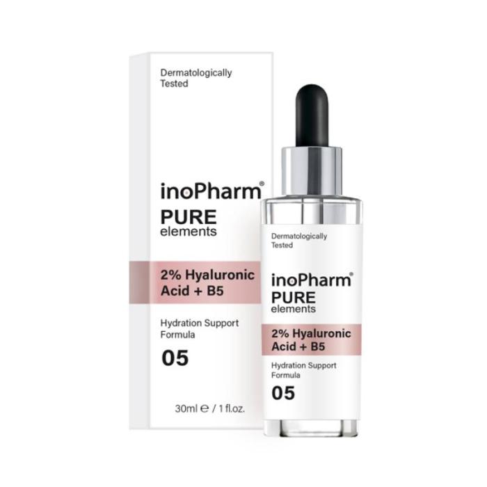INOPHARM Pure Elements 2% Hyaluronic Acid+B5 sejas serums 30ml
