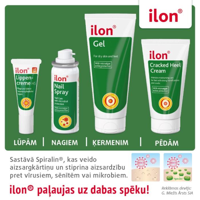 ILON lūpu krēms HS ar SPF 30 lūpu kopšanai un aizsardzībai 10 ml