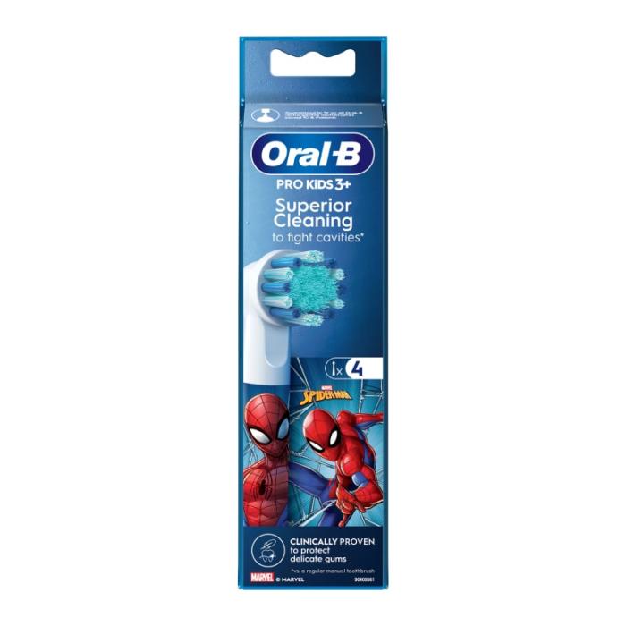 ORAL B Pro Kids Spiderman elektriskās zobu birstes uzgaļi N4