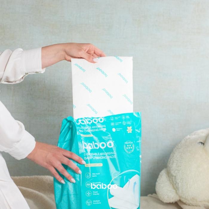 BABOO AirComfort vienreizlietojamie pārtinamie paliktņi 60×60 cm N20