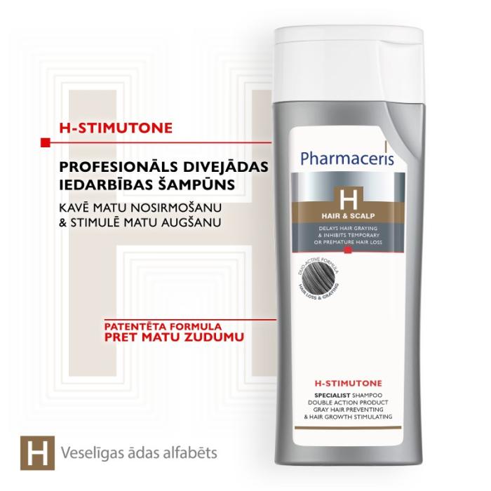 PHARMACERIS H-Stimutone šampūns sirmo matu novēršanai un matu augšanu stimulējošs 250ml