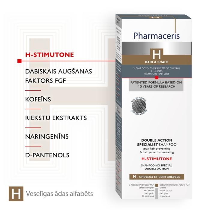 PHARMACERIS H-Stimutone šampūns sirmo matu novēršanai un matu augšanu stimulējošs 250ml