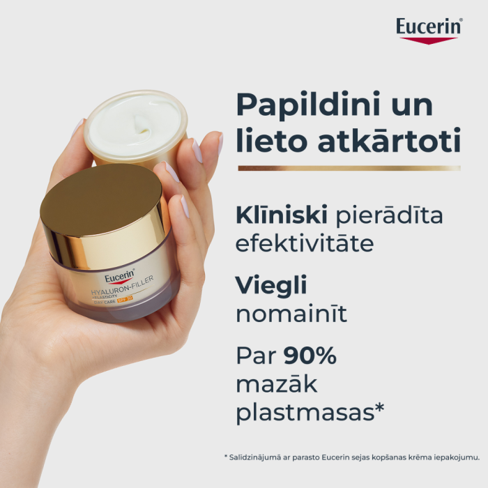 EUCERIN Hyaluron-Filler + Elasticity SPF30 dienas krēms uzpildes iepakojums (Refill) 50 ml