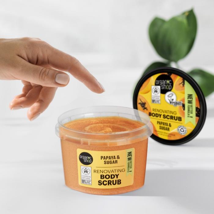 ORGANIC SHOP Papaya&Sugar ķermeņa skrubis 250ml