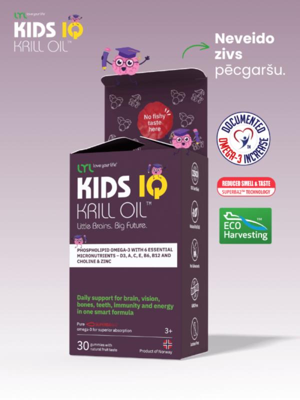 LYL KIDS IQ Krill Oil, košļājamas pastilas ar augļu garšu, N30