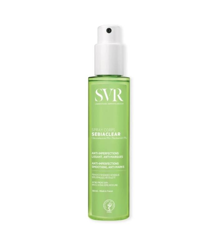 SVR Sebiaclear Spray Corps ķermeņa sprejs pret pūtītēm un pinnēm 150 ml