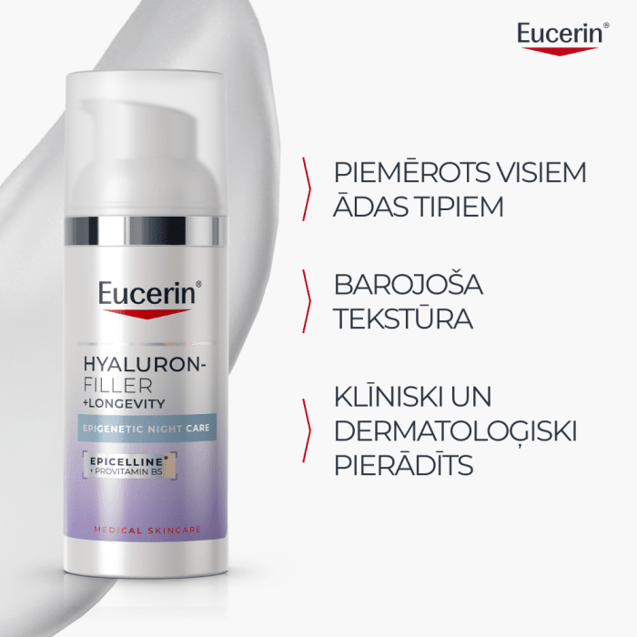 EUCERIN Hyaluron-Filler + Longevity Epigenetic nakts krēms 50 ml