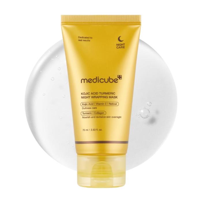 MEDICUBE Kojic Acid Turmeric Night Wrapping sejas maska 75ml