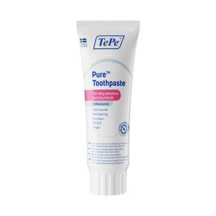 TEPE Pure zobu pasta jutīgai-sausai mutei, bez garšas 75ml