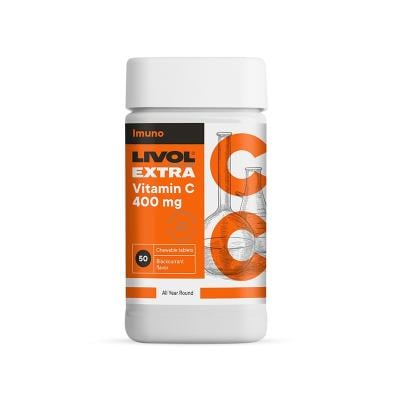 LIVOL EXTRA VITAMIN C 400 mg košļājamās tabletes N50