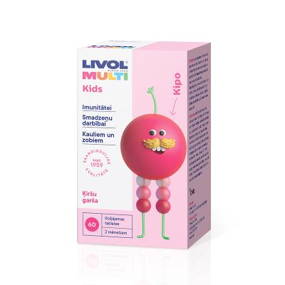 LIVOL MULTI Kids (ķiršu garša) košļājamās tabletes N60