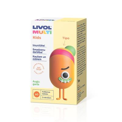 LIVOL MULTI Kids (augļu garša) košļājamās tabletes N60