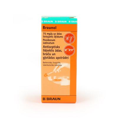 Braunol 75 mg/g uz ādas lietojams šķīdums 30 ml  