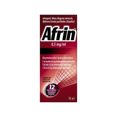 AFRIN 0,5 mg/ml deguna aerosols, šķīdums 15 ml