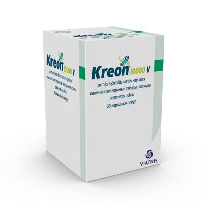 KREON 10 000 V zarnās šķīstošās cietās kapsulas N50