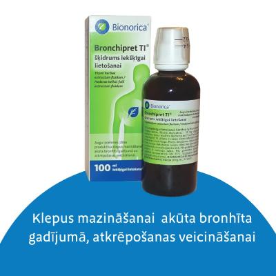 BRONCHIPRET TI 150 mg/15 mg/1 g šķidrums iekšķīgai lietošanai 100 ml
