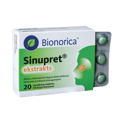 SINUPRET ekstrakts 160 mg apvalkotās tabletes N20