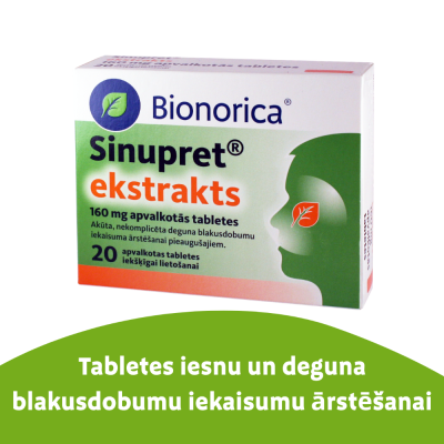 SINUPRET ekstrakts 160 mg apvalkotās tabletes N20