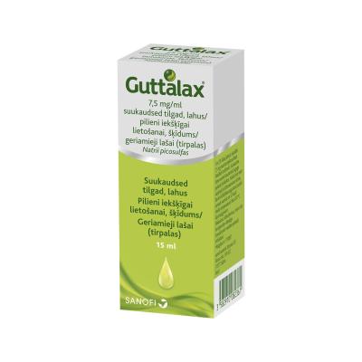 GUTTALAX 7,5 mg/ml pilieni iekšķīgai lietošanai, šķīdums 15 ml