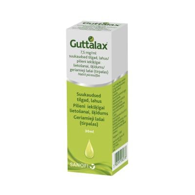 GUTTALAX 7,5 mg/ml pilieni iekšķīgai lietošanai, šķīdums 30 ml