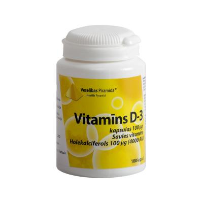 Vitamīns D3 kapsulas 100 mcg N100