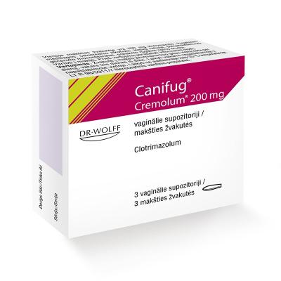 CANIFUG Cremolum 200 mg pesāriji N3