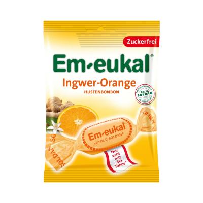 DR.SOLDAN Em-Eukal Ingvers-Apelsīns ar C vit. karameles bez cukura 75g