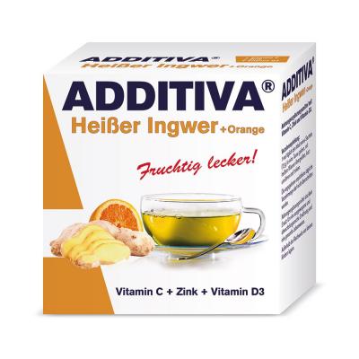 ADDITIVA ®Heiβer Ingwer + Orange Vitamin C + Zink + Vitamin D3 pulveris N10