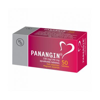 PANANGIN 158 mg/140 mg apvalkotas tabletes N50  