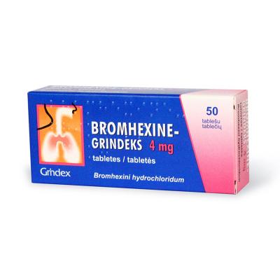 BROMHEXINE GRINDEKS 4 mg tabletes N50