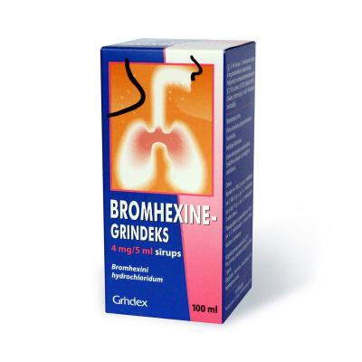 BROMHEXINE GRINDEKS 4 mg/5 ml sīrups 100 ml