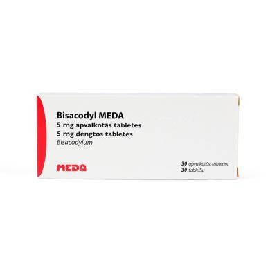 BISACODYL 5mg apvalkotās tabletes N30   