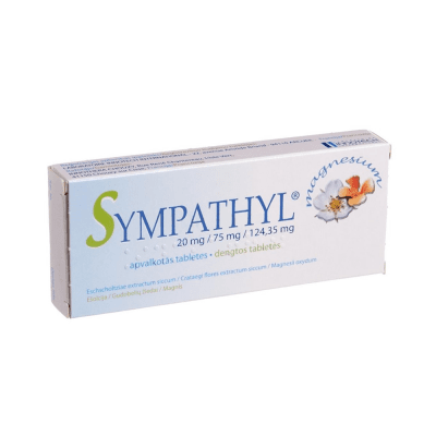 SYMPATHYL 20mg/75mg/124,35mg apvalkotās tabletes N40  