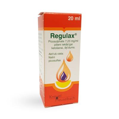 Regulax Picosulphate 7,23 mg/ml pilieni iekšķīgai lietošanai, šķīdums, 20 ml