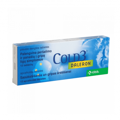 Daleron Cold3 apvalkotās tabletes N12