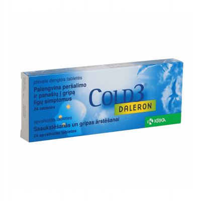 Daleron Cold3 apvalkotās tabletes N24