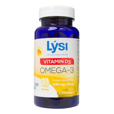 LYSI Omega-3 + D3 kapsulas N120