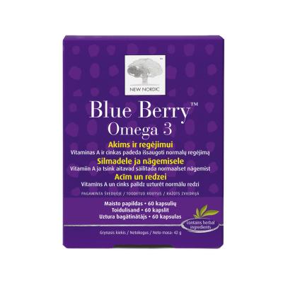NEW NORDIC Blue Berry Omega-3 kapsulas redzei N60