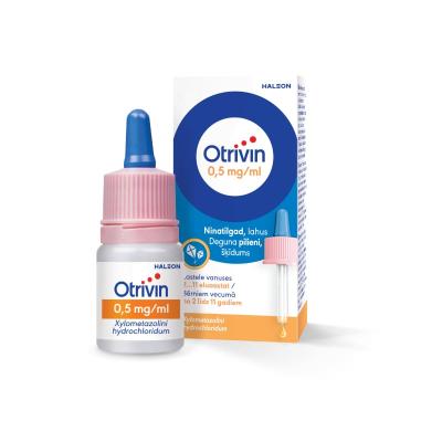 OTRIVIN 0,5 mg/ml deguna pilieni, šķīdums 10 ml