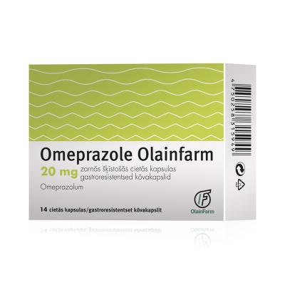 Omeprazole Olainfarm 20mg kapsulas N14