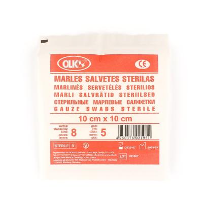 OLKO 8 kārtu marles salvetes 10 x 10 cm N5