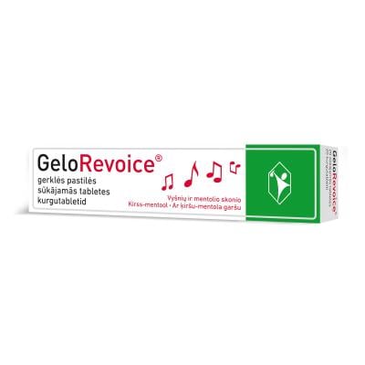 GELOREVOICE ķiršu-mentola sūkājamās tabletes N20