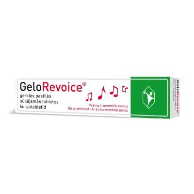 GELOREVOICE ķiršu-mentola sūkājamās tabletes N20