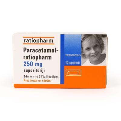 PARACETAMOL 250 mg supozitoriji N10