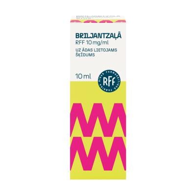 Briljantzaļā RFF 10 mg/ml uz ādas lietojams šķīdums 10 ml