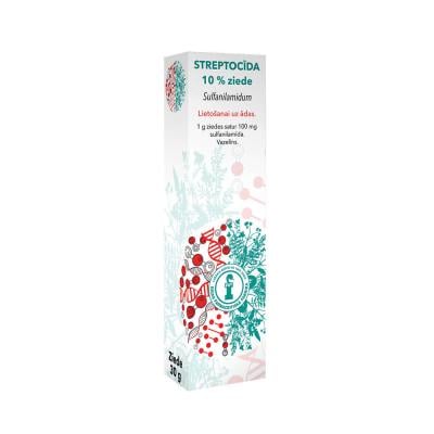 Streptocīda 10% ziede 30 g 
