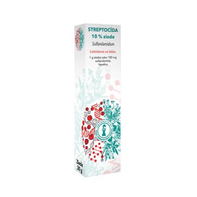 Streptocīda 10% ziede 30 g 