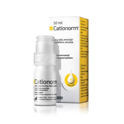 Cationorm bezkonservantu acu pilieni, emulsija 10 ml
