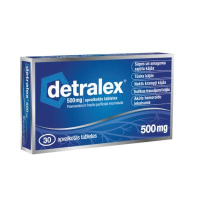 DETRALEX 500 mg apvalkotās tabletes N30   