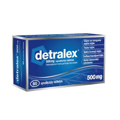 DETRALEX 500 mg apvalkotās tabletes N60   